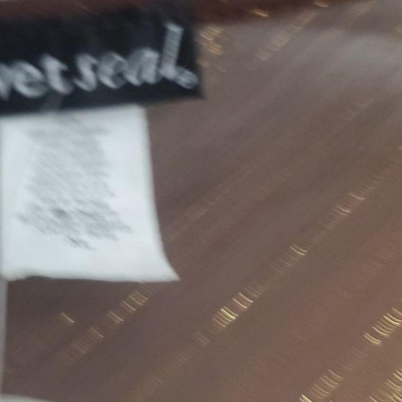 Wet seal sheer top Tie front brown,orange gold - Picture 4 of 6